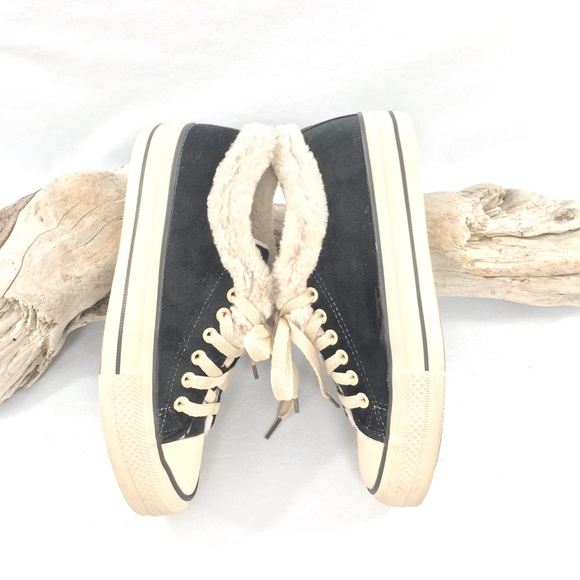 Beier Velvet Black Sneakers Flats Loafers Slipons Faux Fur Trim size 6.5 - Picture 6 of 8